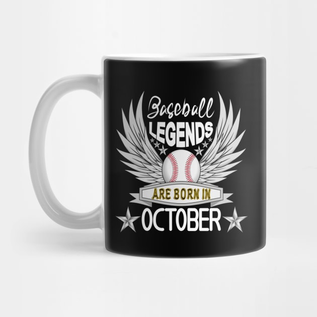 Baseball Legends Are Born In October by Designoholic